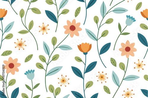 Wallpaper Mural illustration of small seamless flowers pattern design Torontodigital.ca