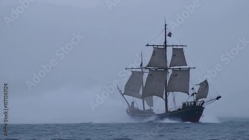 old ship in the vast ocean is very cool