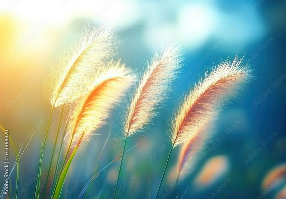Ethereal Swaying Grass in Soft Sunlight Ethereal Swaying Grass in Soft Sunlight