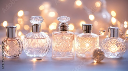 Elegant Collection of Glass Perfume Bottles photo