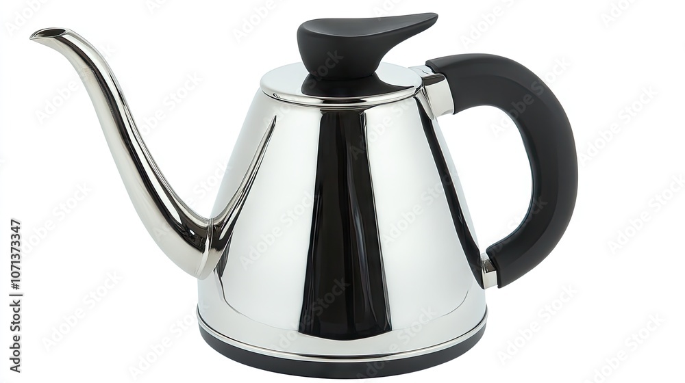 Elegant Stainless Steel Tea Kettle with Black Handle Elegant Stainless Steel Tea Kettle with Black Handle