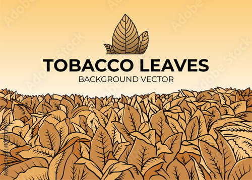 Dry Tobacco Leaves Background Vector Illustrations