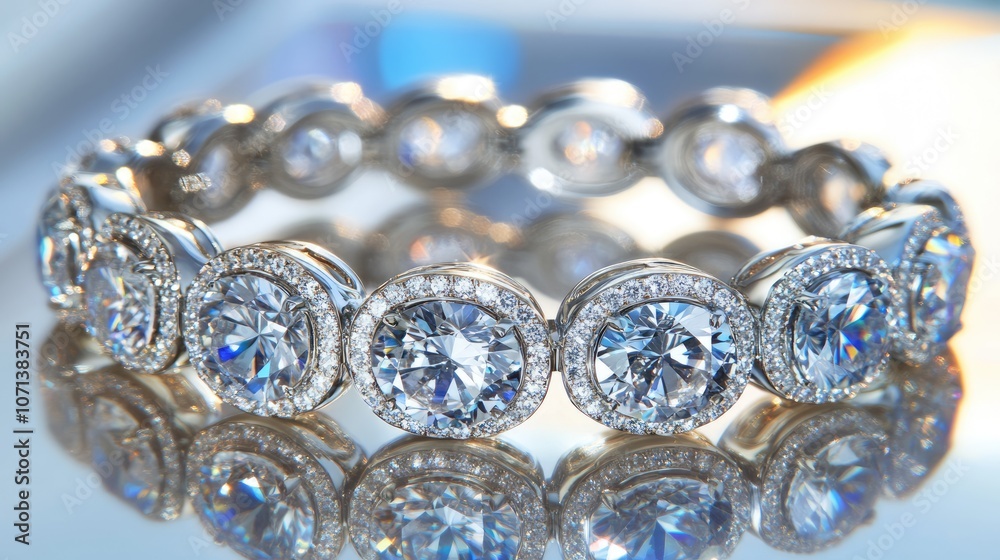 Elegant Silver Bracelet with Sparkling Diamonds Elegant Silver Bracelet with Sparkling Diamonds
