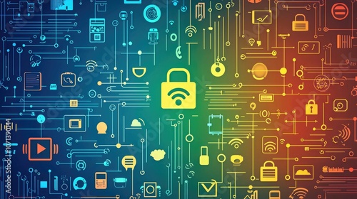 Abstract background with security concept.