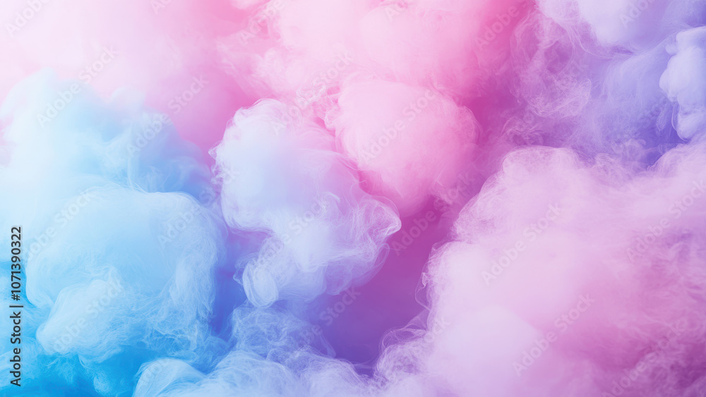 Fototapeta premium Dreamy pastel clouds: Pink and blue abstract.