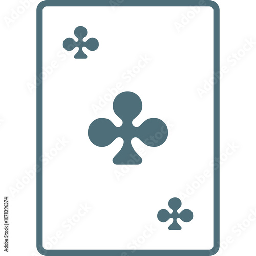 A Simple Design of a Playing Card Featuring the Club Suit Against a White Background for Games and Activities