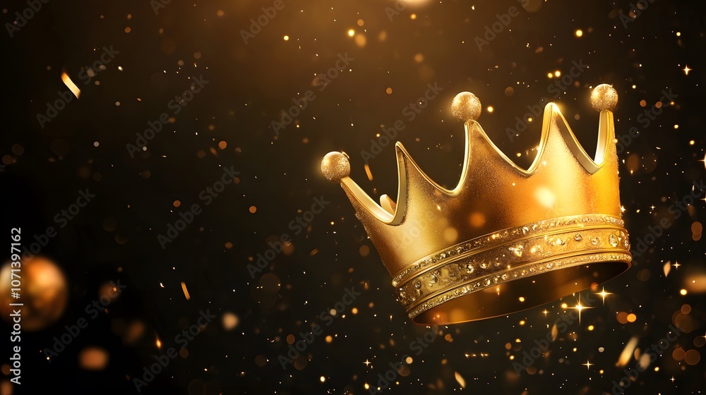 Golden crown illustration on clear background Golden crown illustration on clear background