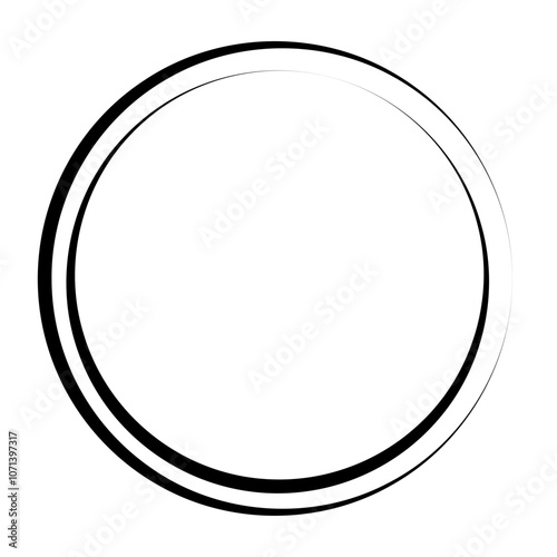 Abstract paint stroke circle element. circular frame
