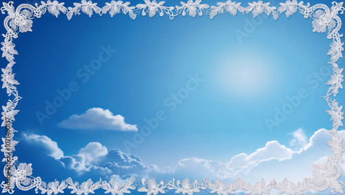Lacy frame and blue sky
