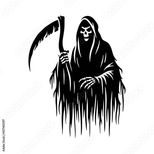 grim reaper black white silhouette