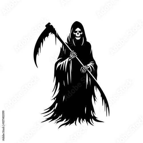 grim reaper black white silhouette