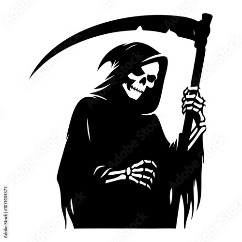 grim reaper black white silhouette