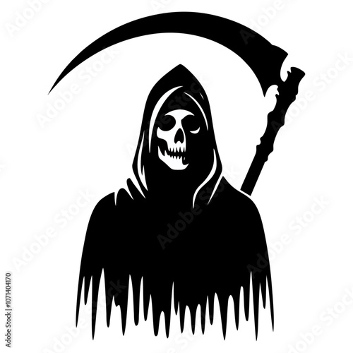 grim reaper black white silhouette