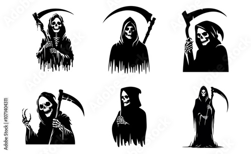 grim reaper black white silhouette