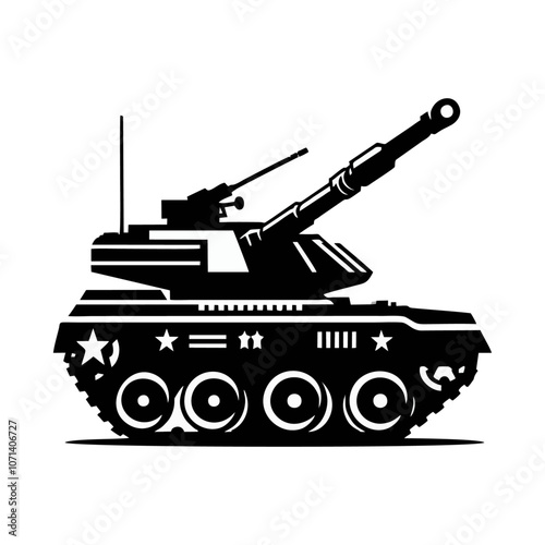 Tank black white silhouette