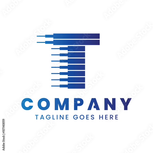 Letter T Dynamic Technology Logo, symbolizing innovation, speed, and advancement