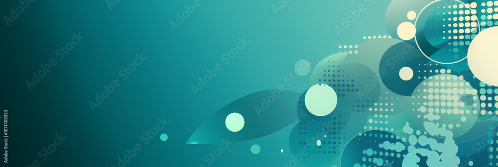 Abstract background with teal and white circles. Abstract background with teal and white circles.