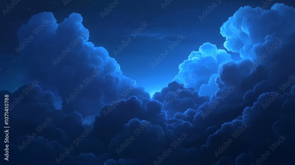 Fototapeta premium The sky is filled with clouds and stars