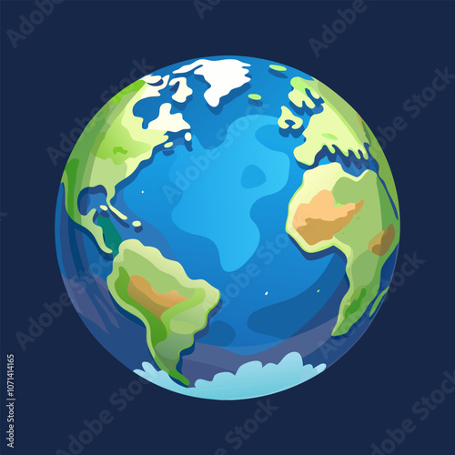 vector art planet earth in cosmos colorful illustration