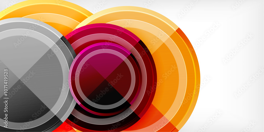 Fototapeta premium Abstract background - multicolored circles, trendy minimal geometric design, vector illustration