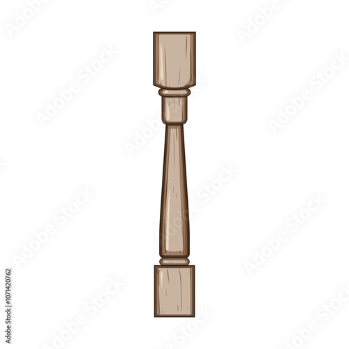 modern balustrade wooden cartoon. classic custom, craftsmanship installation, durable elegant modern balustrade wooden sign. isolated symbol vector illustration