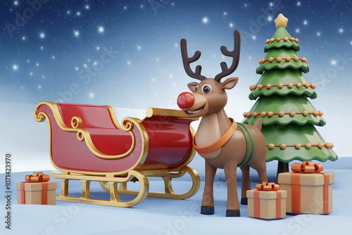 happy Christmas 3d background
