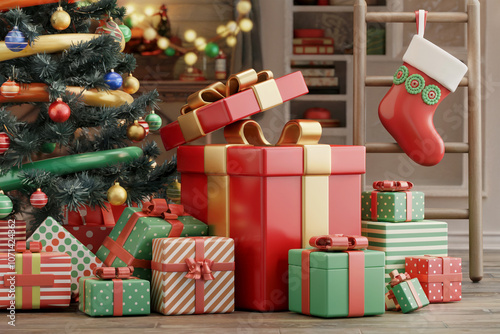 happy Christmas 3d background