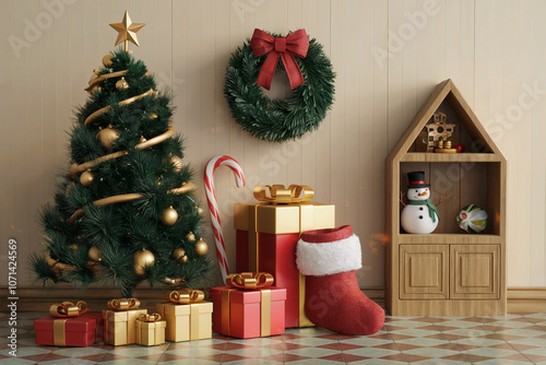 happy Christmas 3d background