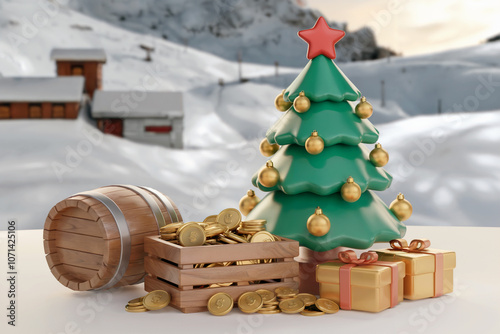 happy Christmas 3d background
