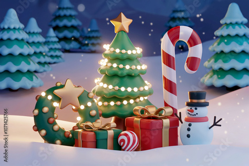 happy Christmas 3d background