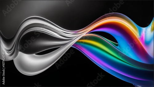  Ethereal liquid waves with a blend of neon colors, smoky and translucent, in a calm and mesmerizing flow, glowing slightly.