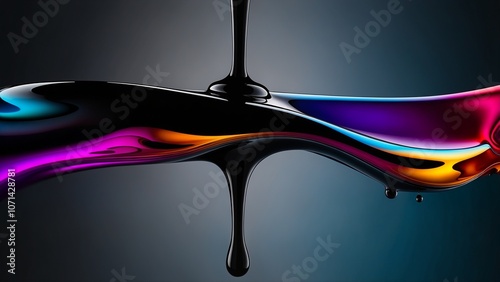 Colorful ink drops swirling in water, creating beautiful gradients and intricate patterns, bright lighting, ethereal effect.
