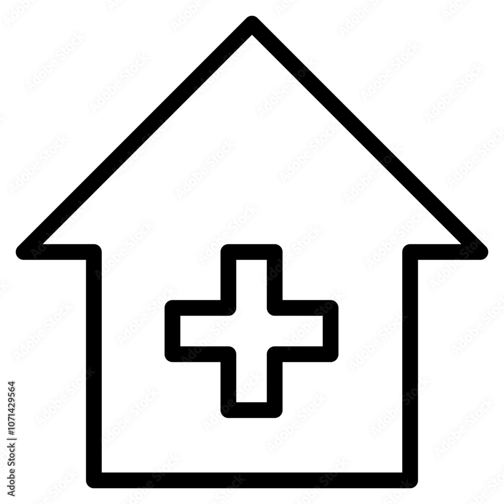 Obraz premium Line Style Vector medical icons, featuring symbols for hospitals, medications, diagnostics, and healthcare essentials. Ideal for medical apps, websites, infographics, and health-related visual projec