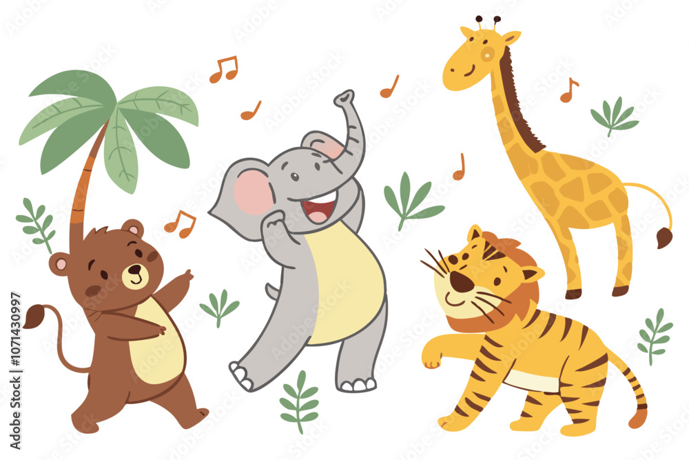 Fototapeta premium set of cartoon animals