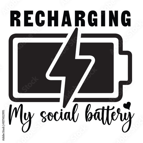Recharging my social battery SVG Art & Illustration