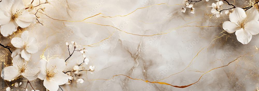 Fototapeta premium elegant and luxury flower marble background