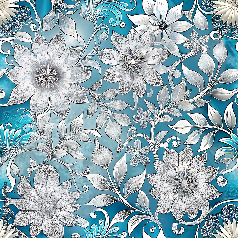 Cute silver floral pattern Cute silver floral pattern