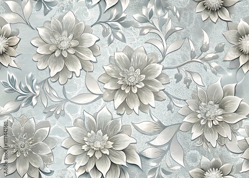Cute silver floral pattern