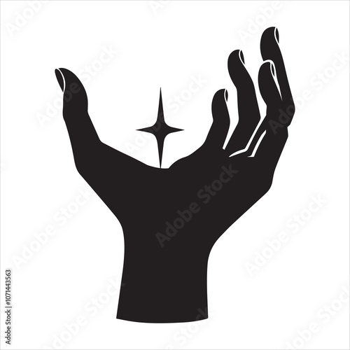 Mystical Witchcraft Silhouette Vector Clipart
