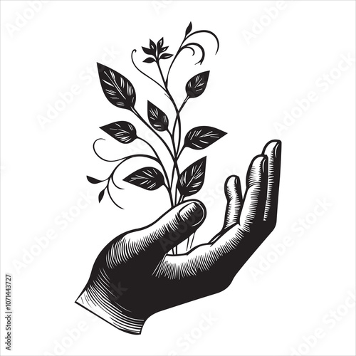 Mystical Witchcraft Silhouette Vector Clipart
