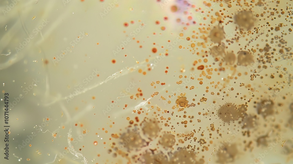 Close-up of microscope slide revealing intricate fungal spores, essential for research on fungal diseases and microbiology studies. Close-up of microscope slide revealing intricate fungal spores, essential for research on fungal diseases and microbiology studies.