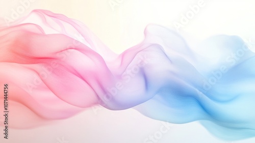 Simple wave shape in pastel colors, with a soft pink-blue gradient flowing over a white background