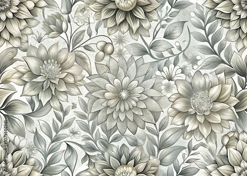 Cute silver floral pattern