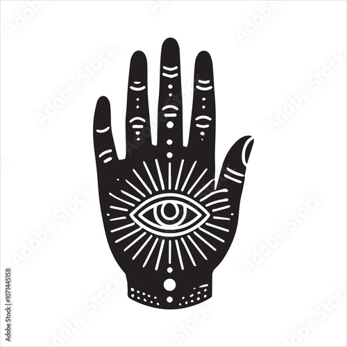 Mystical Witchcraft Silhouette Vector Clipart
