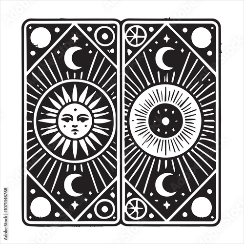 Dark Magic Witchcraft Silhouette Clipart vector