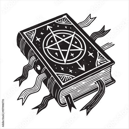 Dark Magic Witchcraft Silhouette Clipart vector