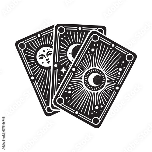 Dark Magic Witchcraft Silhouette Clipart vector