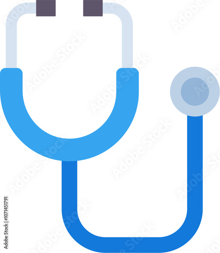 Blue stethoscope, a vital tool for medical professionals, is depicted, representing healthcare, diagnostics, and the practice of auscultation