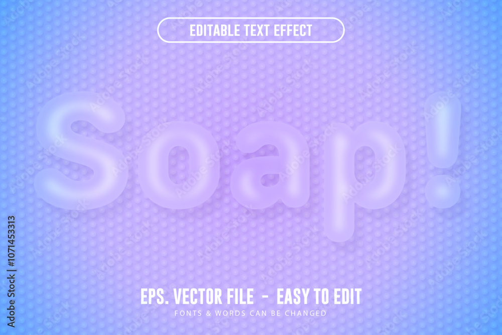 Fototapeta premium Editable text effect soap bubbles
