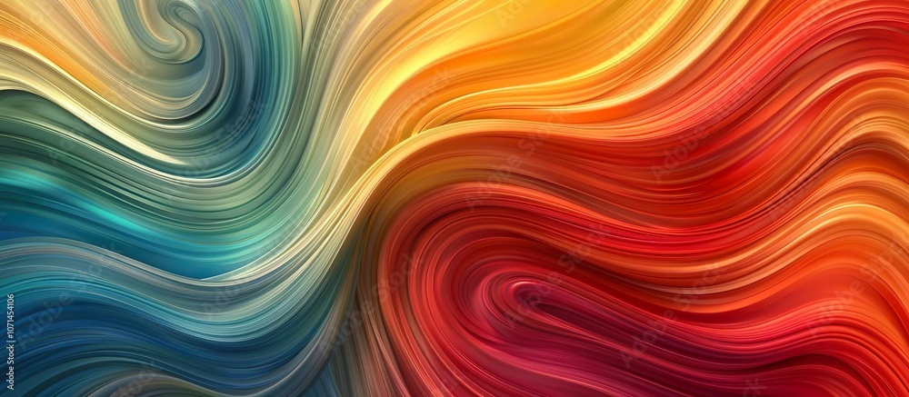 Fototapeta premium A colorful, abstract painting with a red and blue swirl